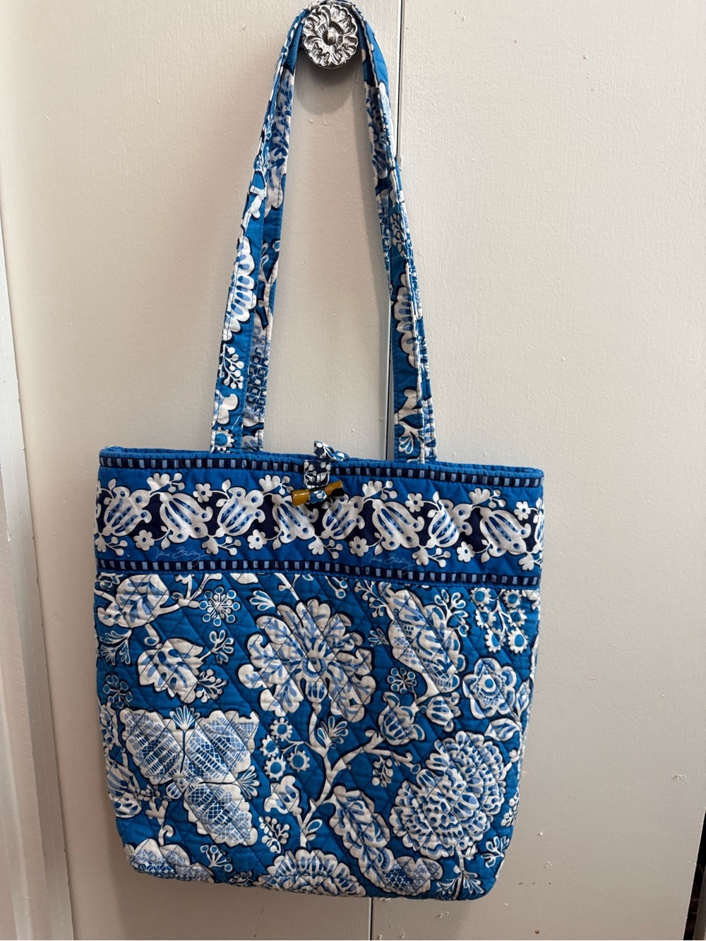 Vera Bradley Blue and White Quilted Floral Tote